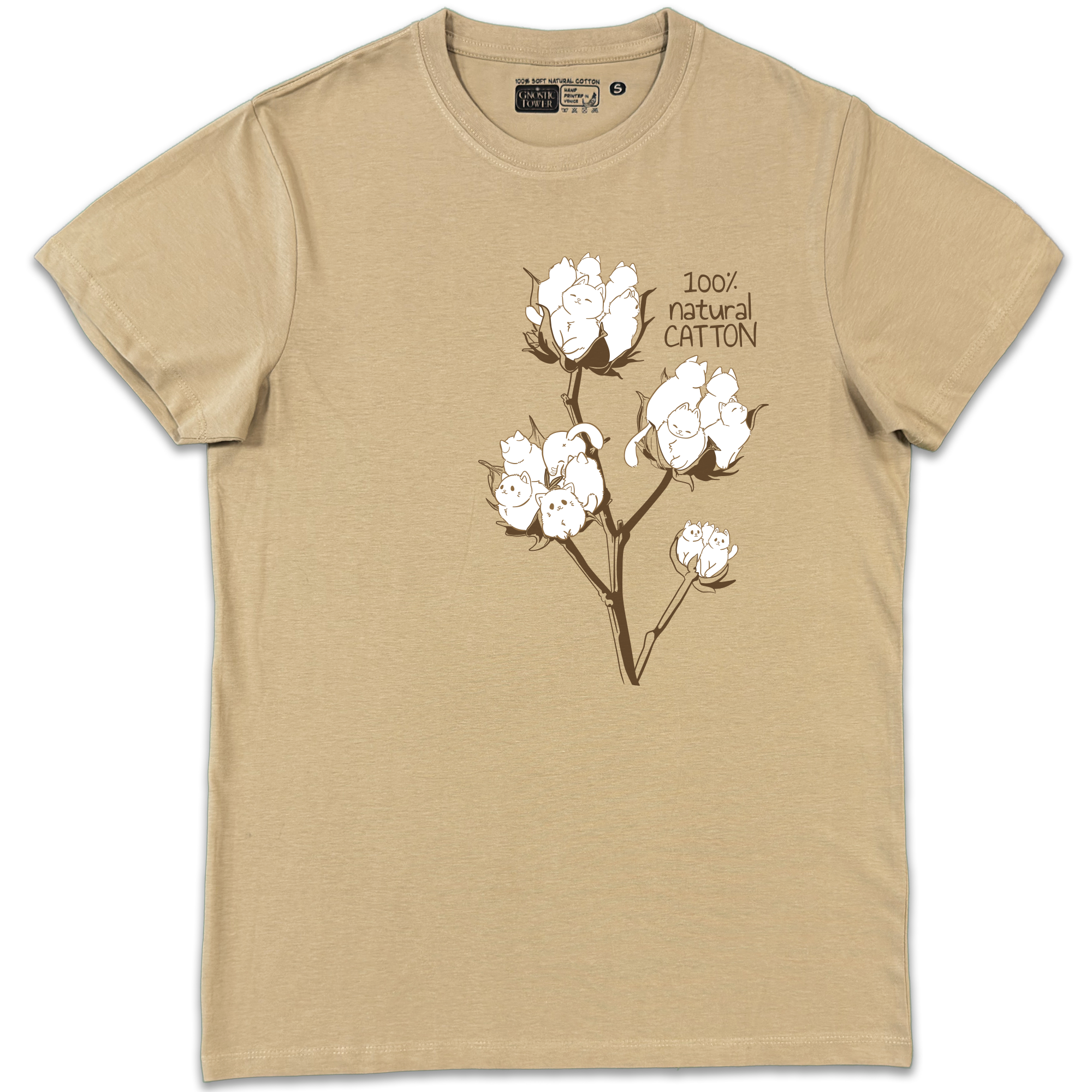 100% Natural CAT-ton - Sand Unisex T-Shirt