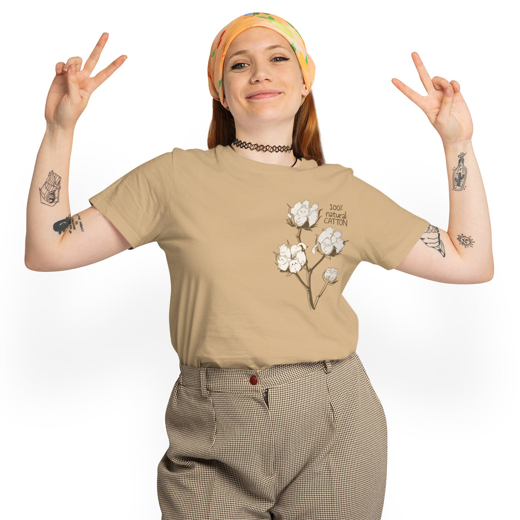 100% Natural CAT-ton - T Shirt Unisex Sabbia