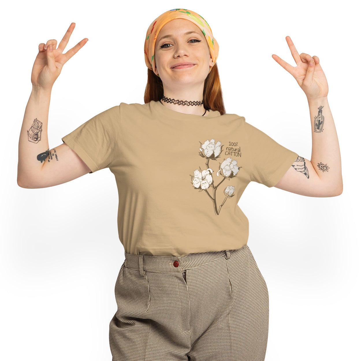 100% Natural CAT-ton - Sand Unisex T-Shirt