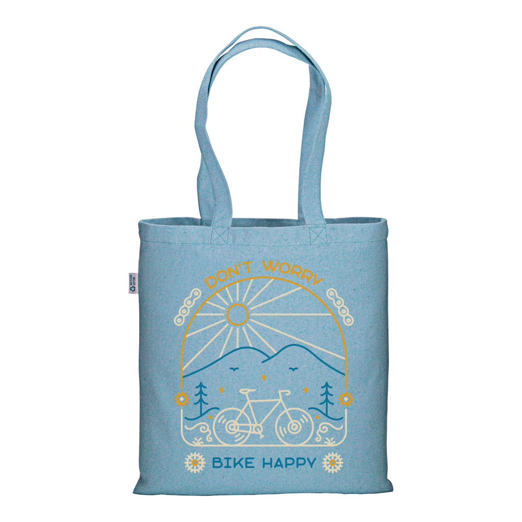 Bike Happy - Borsa Tote Azzurro Melange