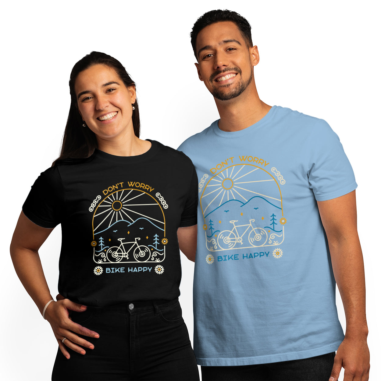 Bike Happy - Unisex Black T-Shirt