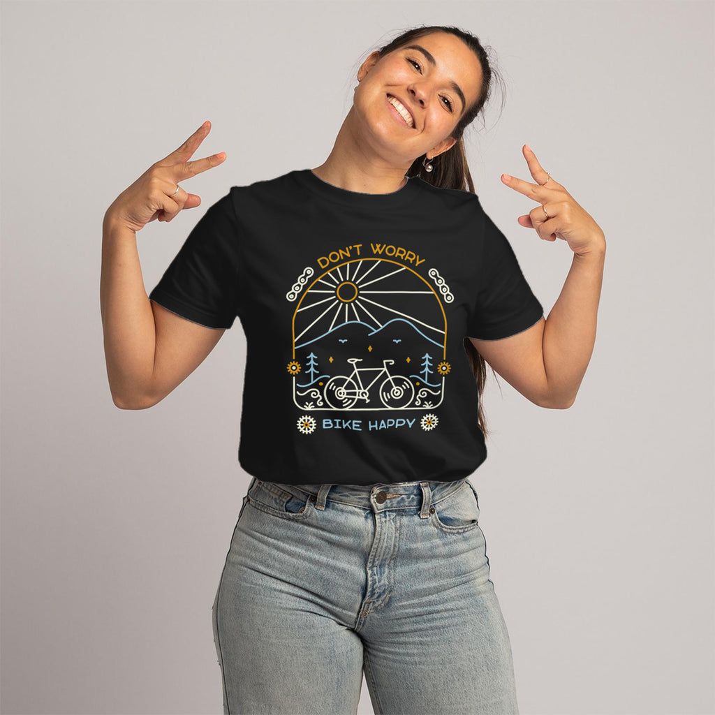 Bike Happy - T Shirt Unisex Nero