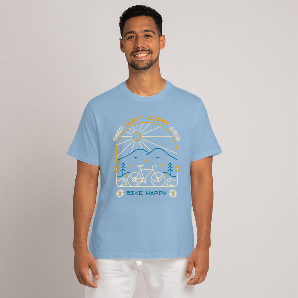 Bike Happy - T Shirt Unisex Azzurro