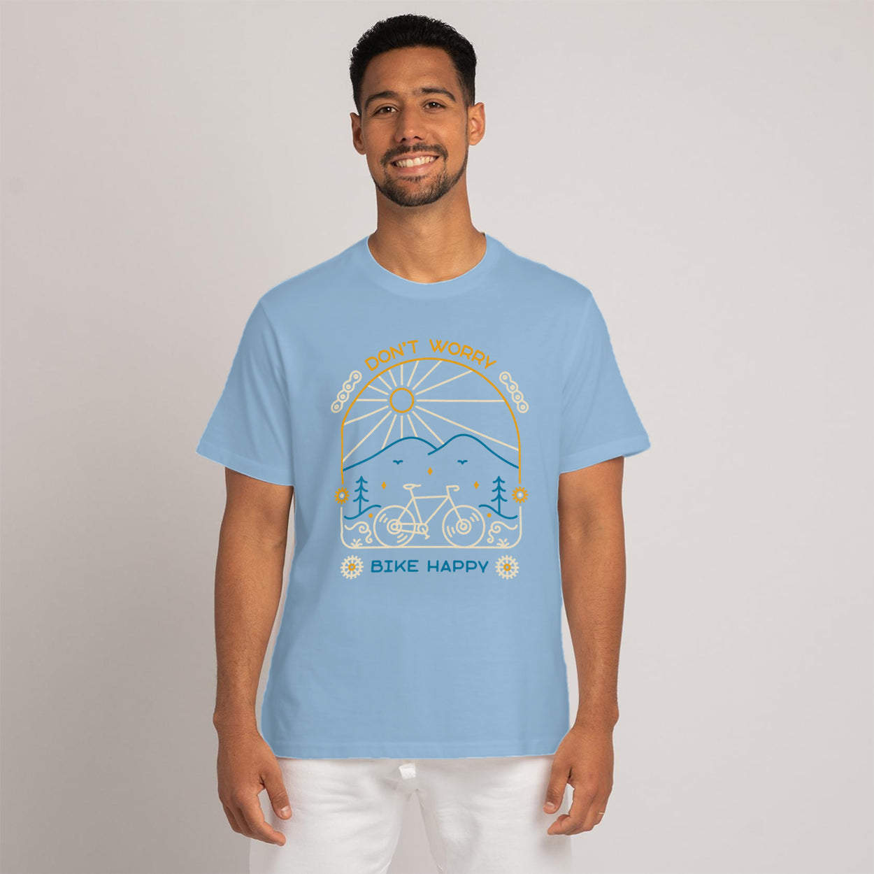Bike Happy - Light Blue Unisex T-Shirt