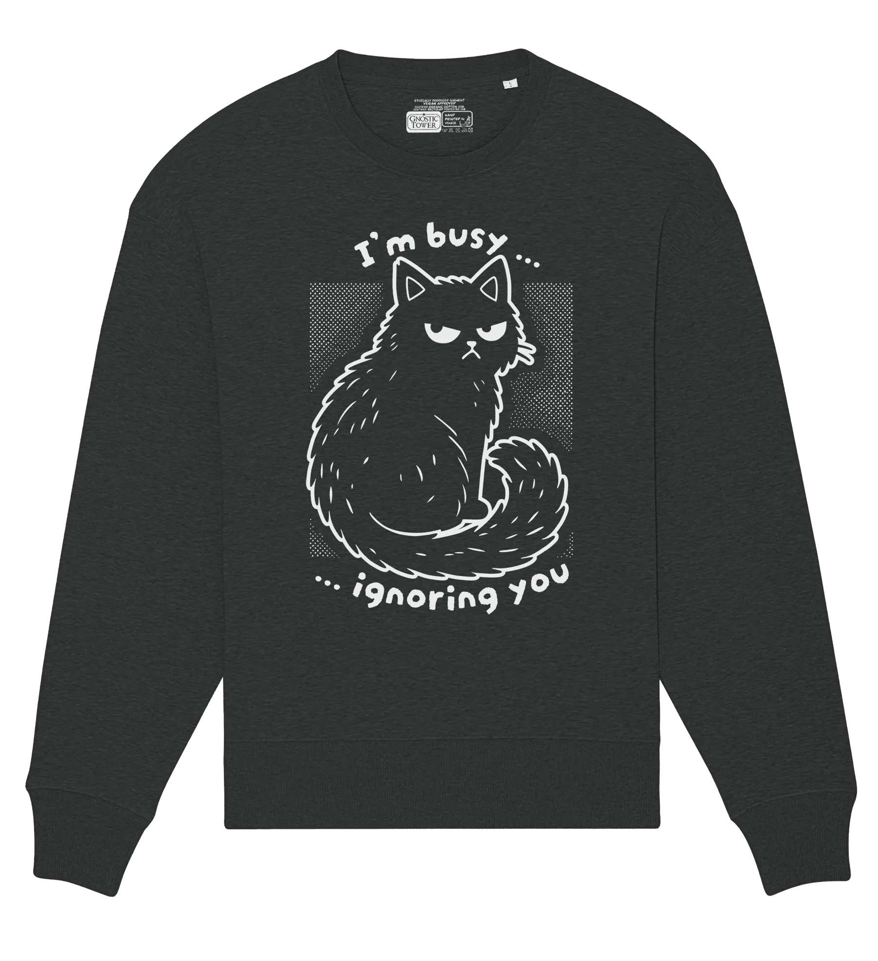 Busy Cat - Graphite Melange Oversized Sweatshirt
