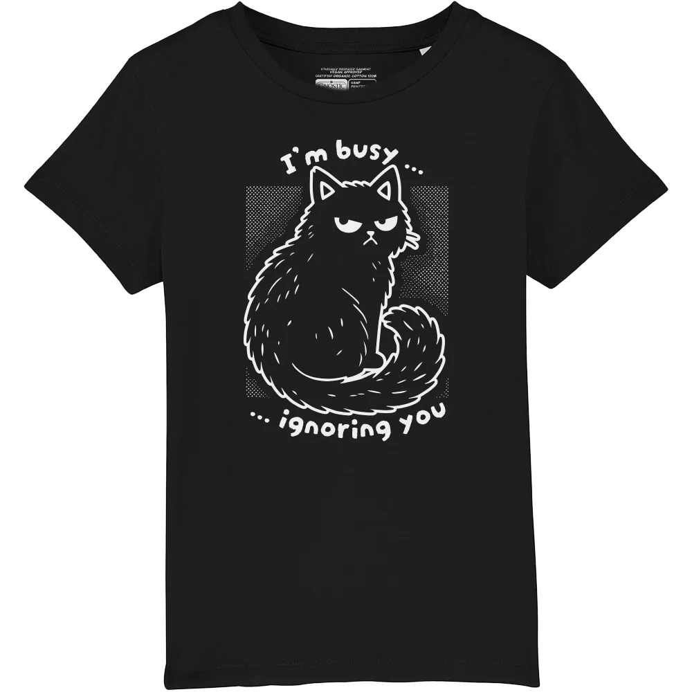 Busy Cat - T Shirt Bambino Nera