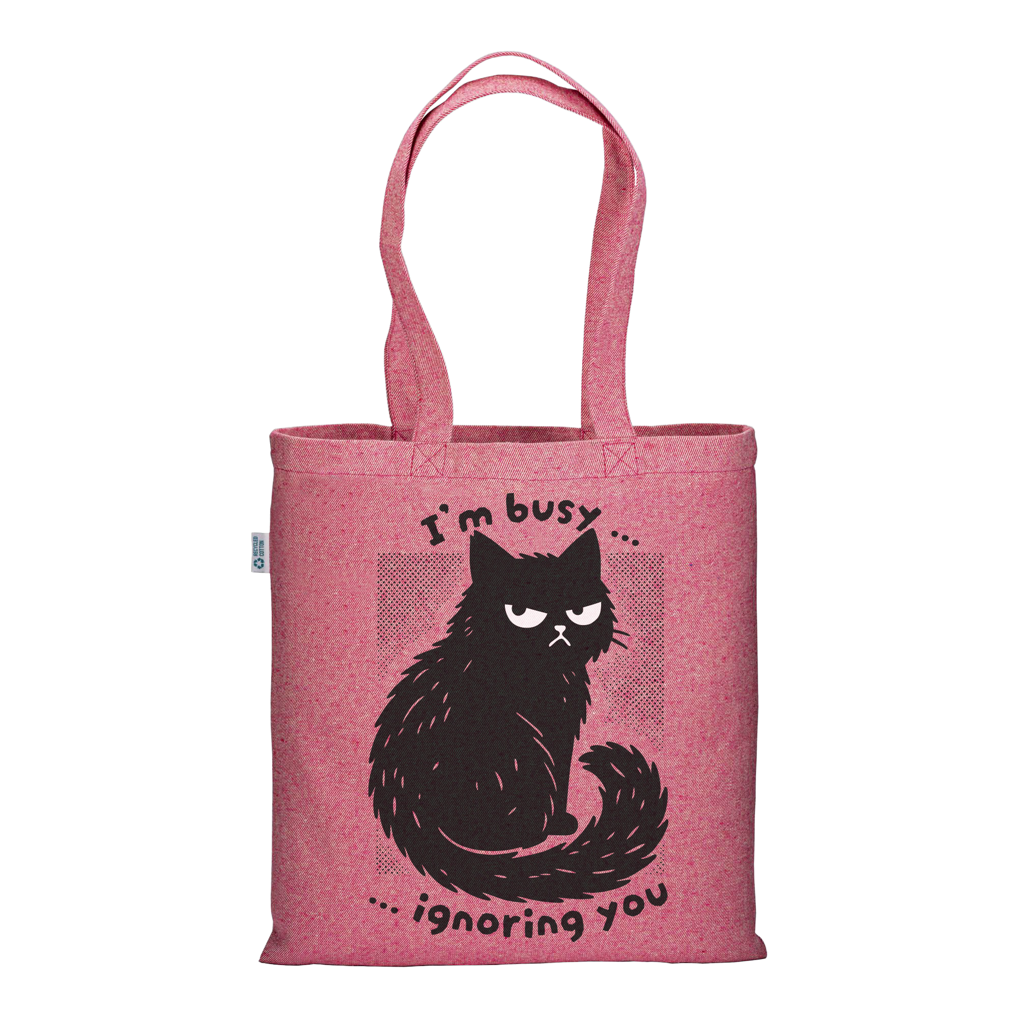Busy Cat - Melange Pink Tote Bag