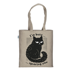 Busy Cat - Natural Tote Bag