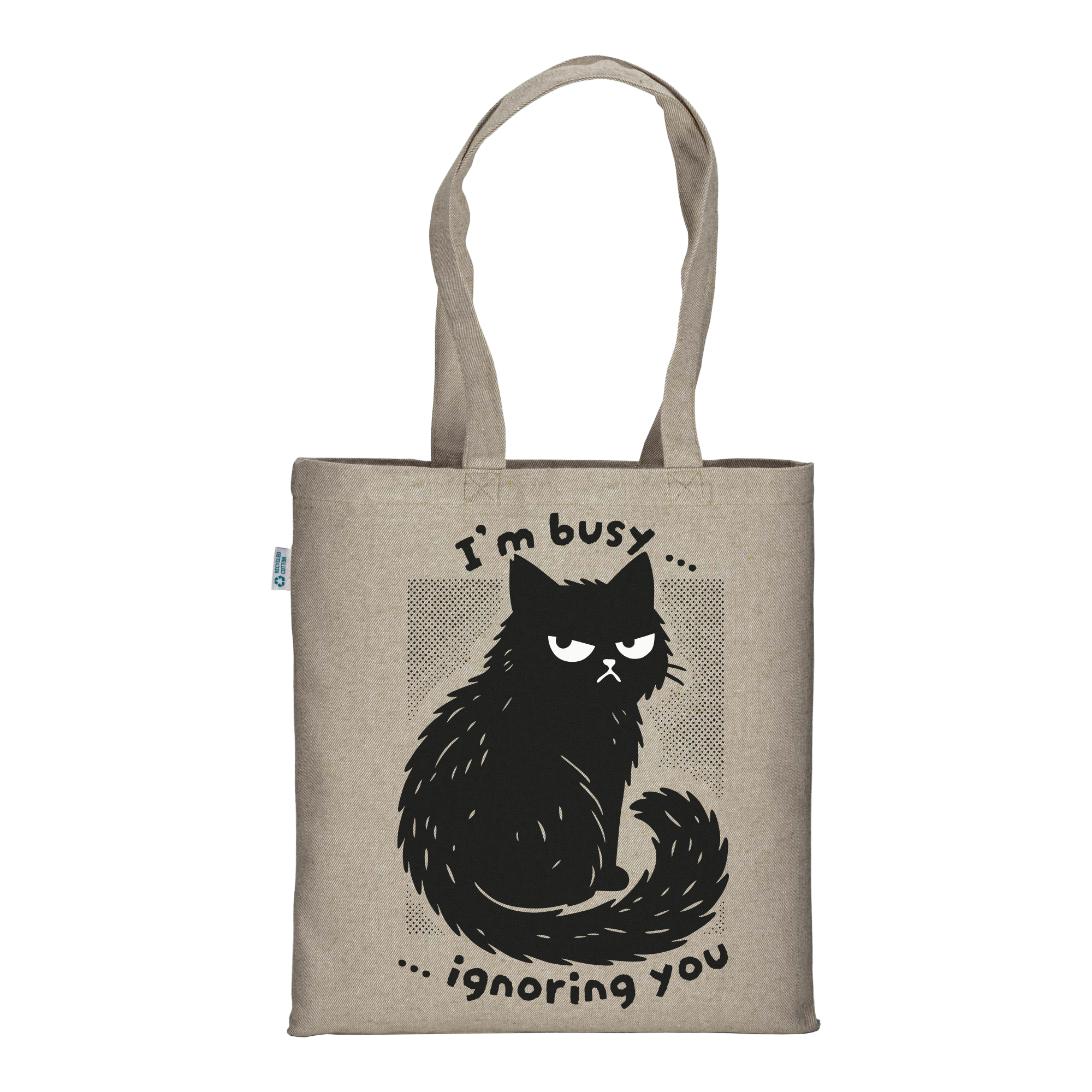Busy Cat - Natural Tote Bag