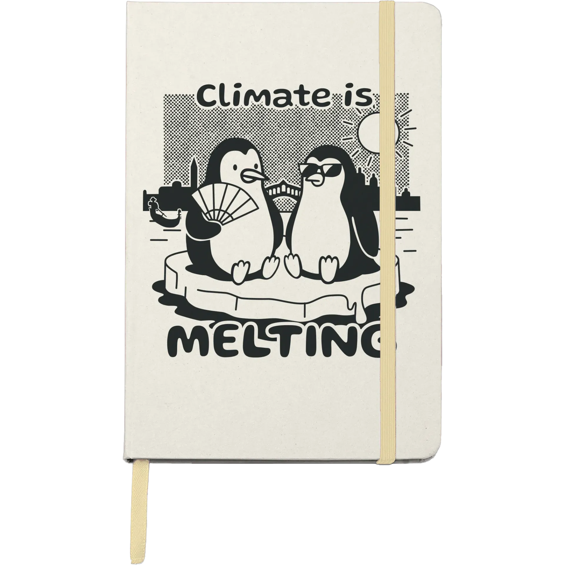 Climate is Melting - Lemon notebook, lined