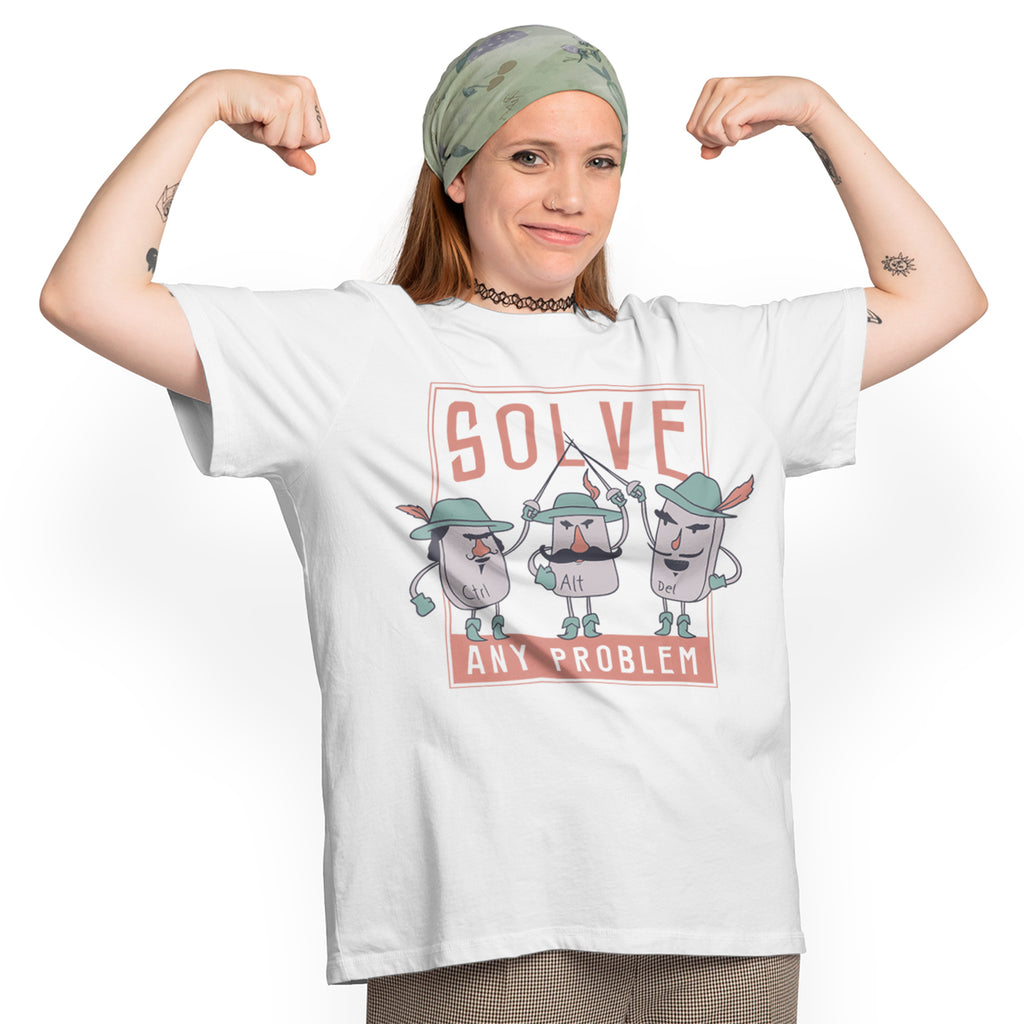 Ctrl Alt Del - T Shirt Unisex Bianco