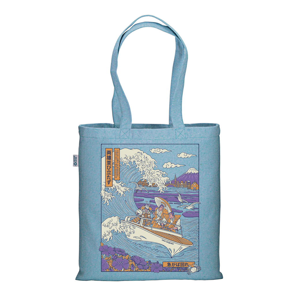 The Big Wavy One - Melange Blue Tote Bag