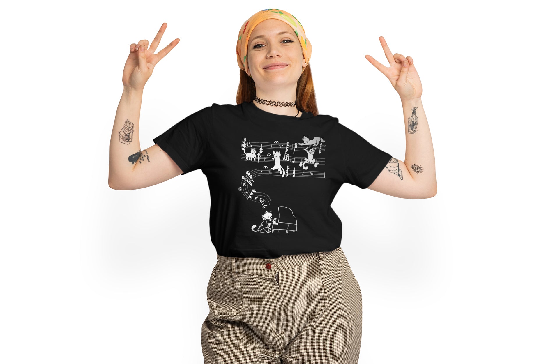 Meowzart - Unisex Black T-Shirt