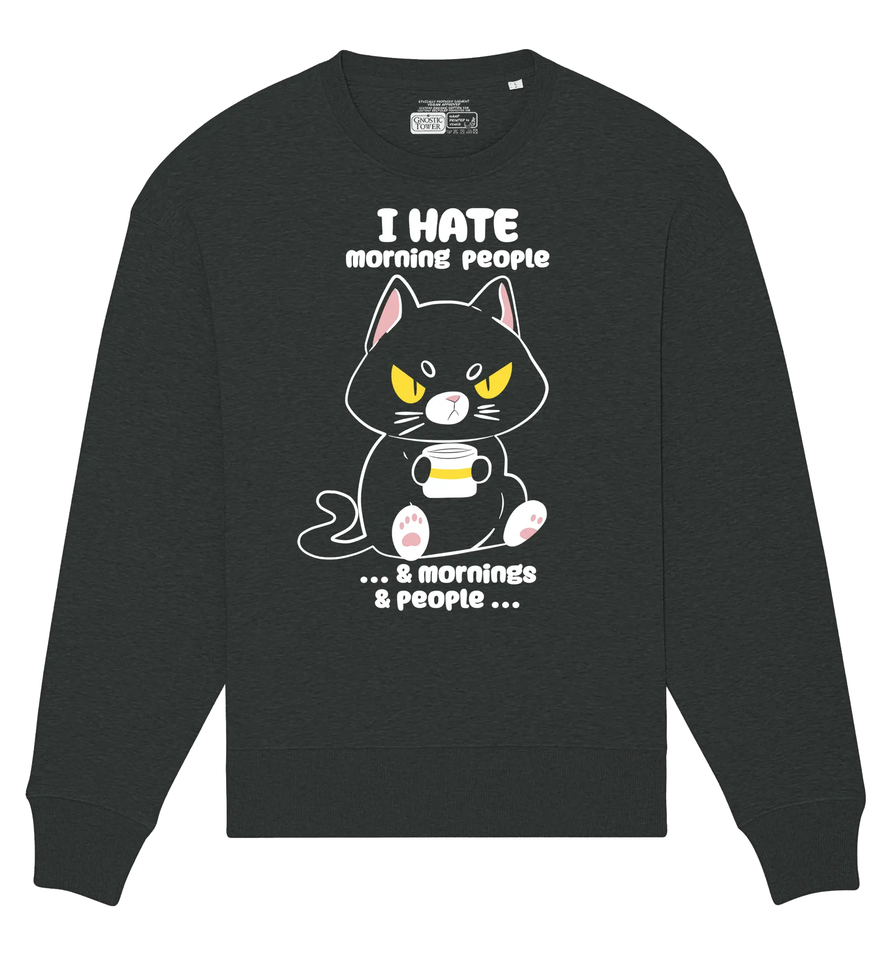 Nina Wake Up! - Oversized Melange Graphite Sweatshirt