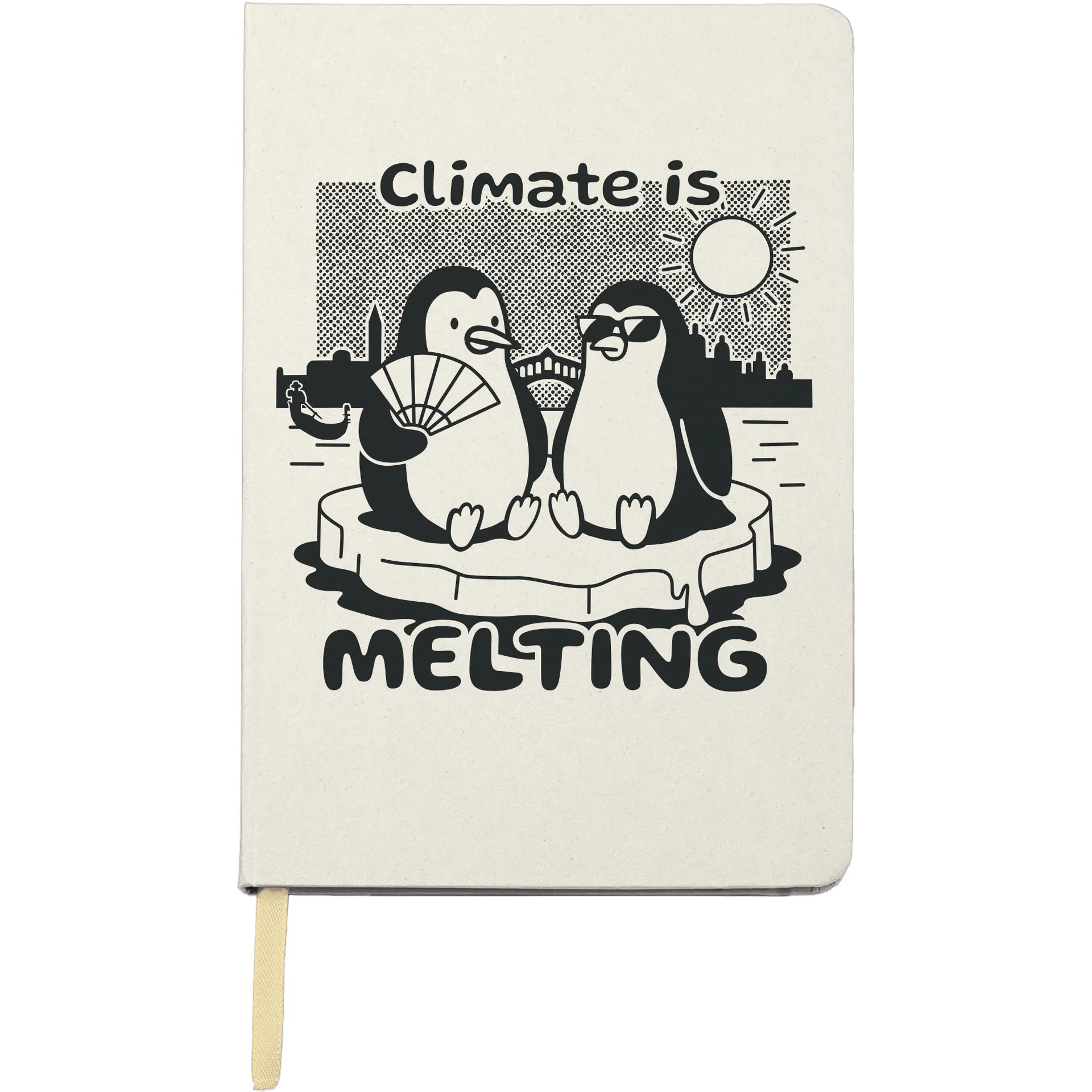 Climate is Melting - Lemon notebook, lined