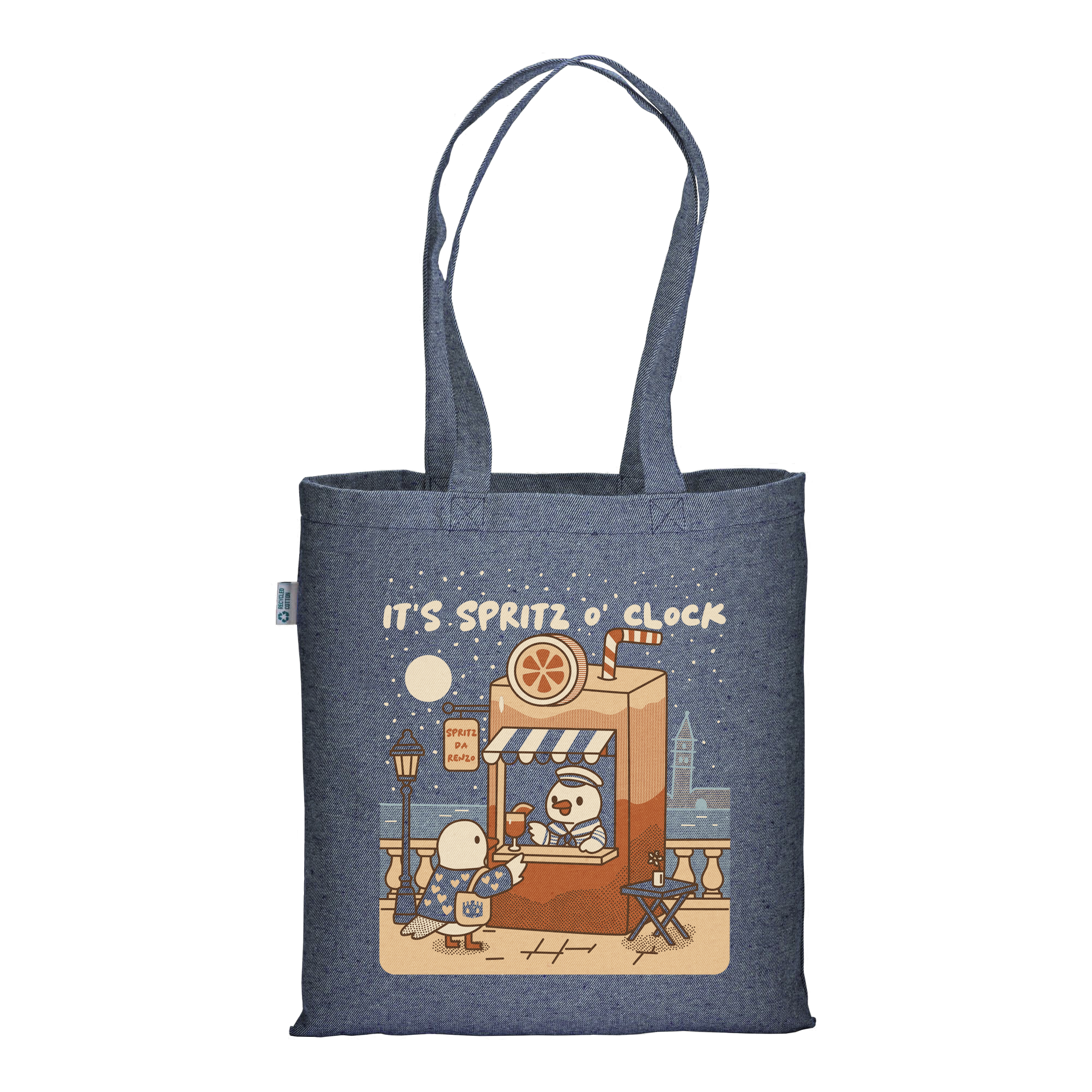 Spritz O'Clock by Night - Navy Melange Tote Bag