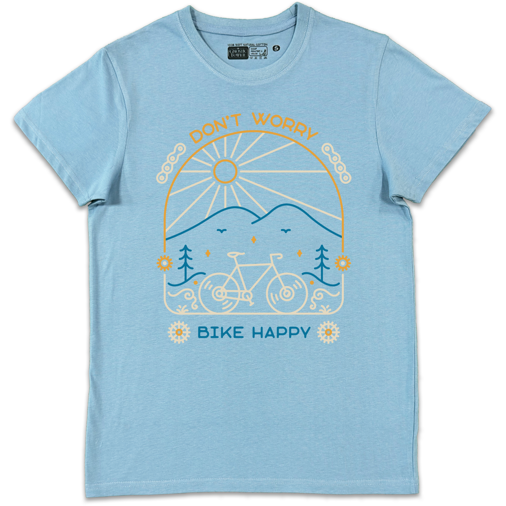 Bike Happy - Light Blue Unisex T-Shirt