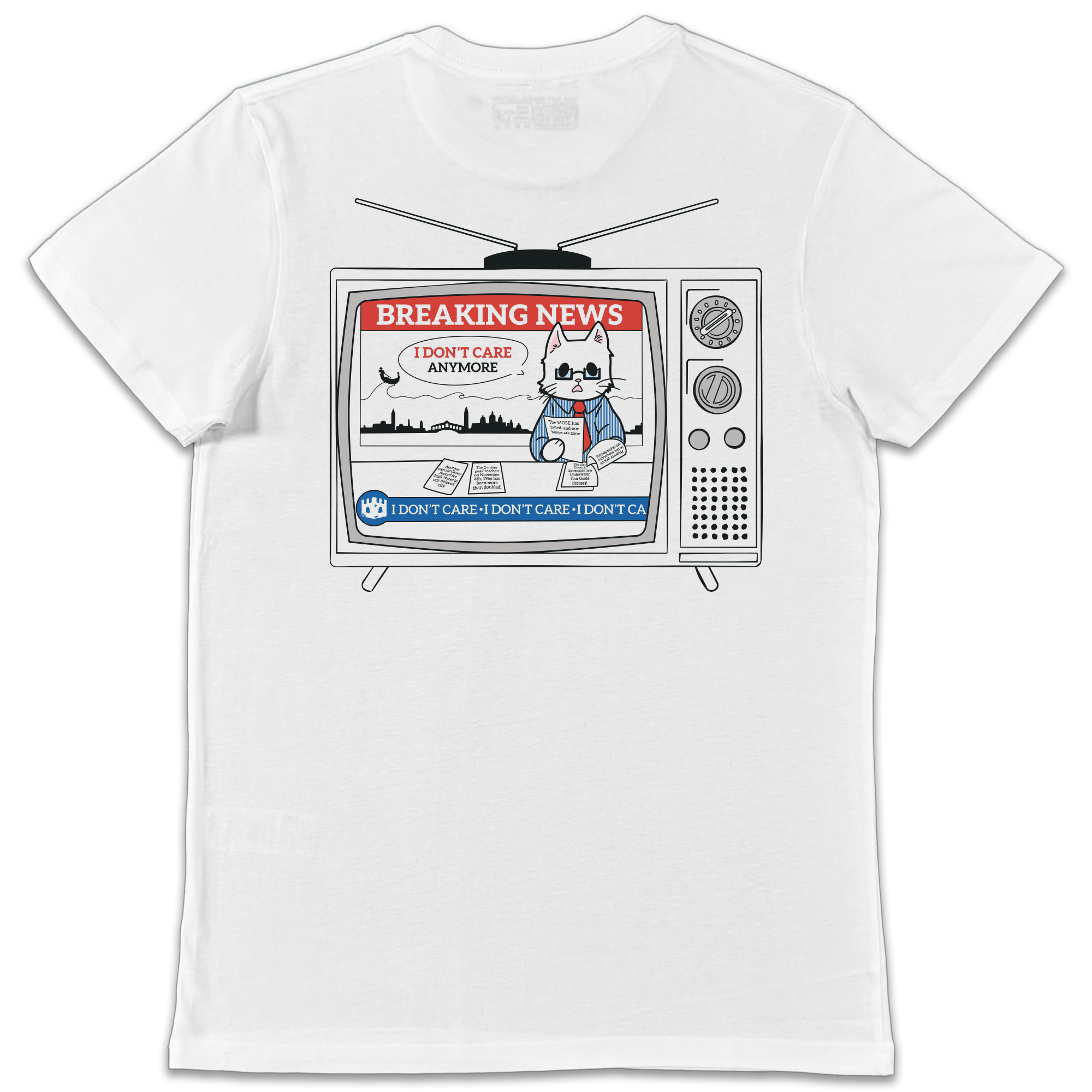 Breaking News: Cathode Ray Tube - Unisex White T-Shirt
