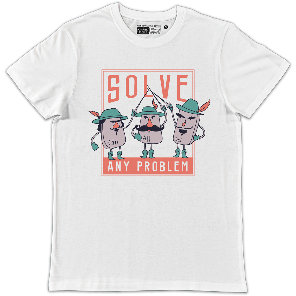 Ctrl Alt Del - T Shirt Unisex Bianco