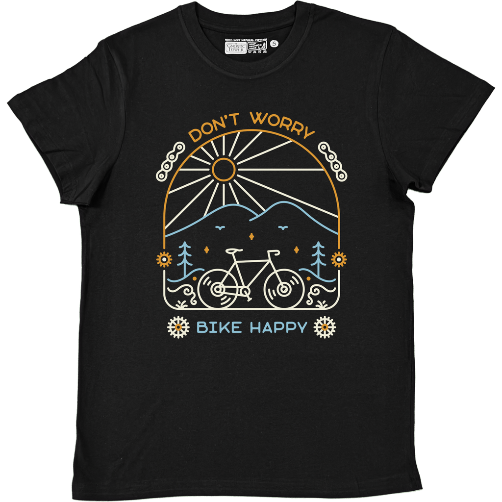 Bike Happy - T Shirt Unisex Nero