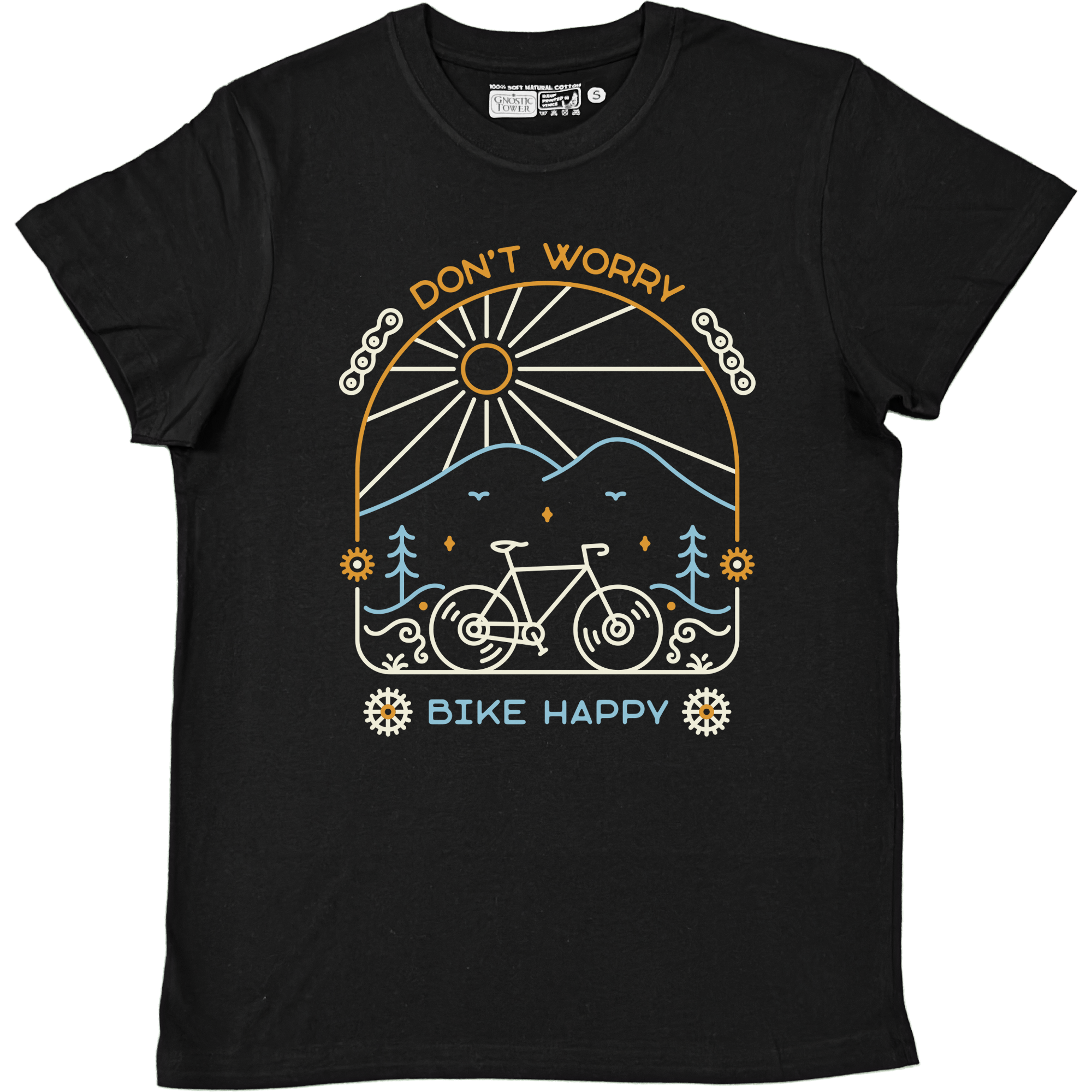 Bike Happy - Unisex Black T-Shirt
