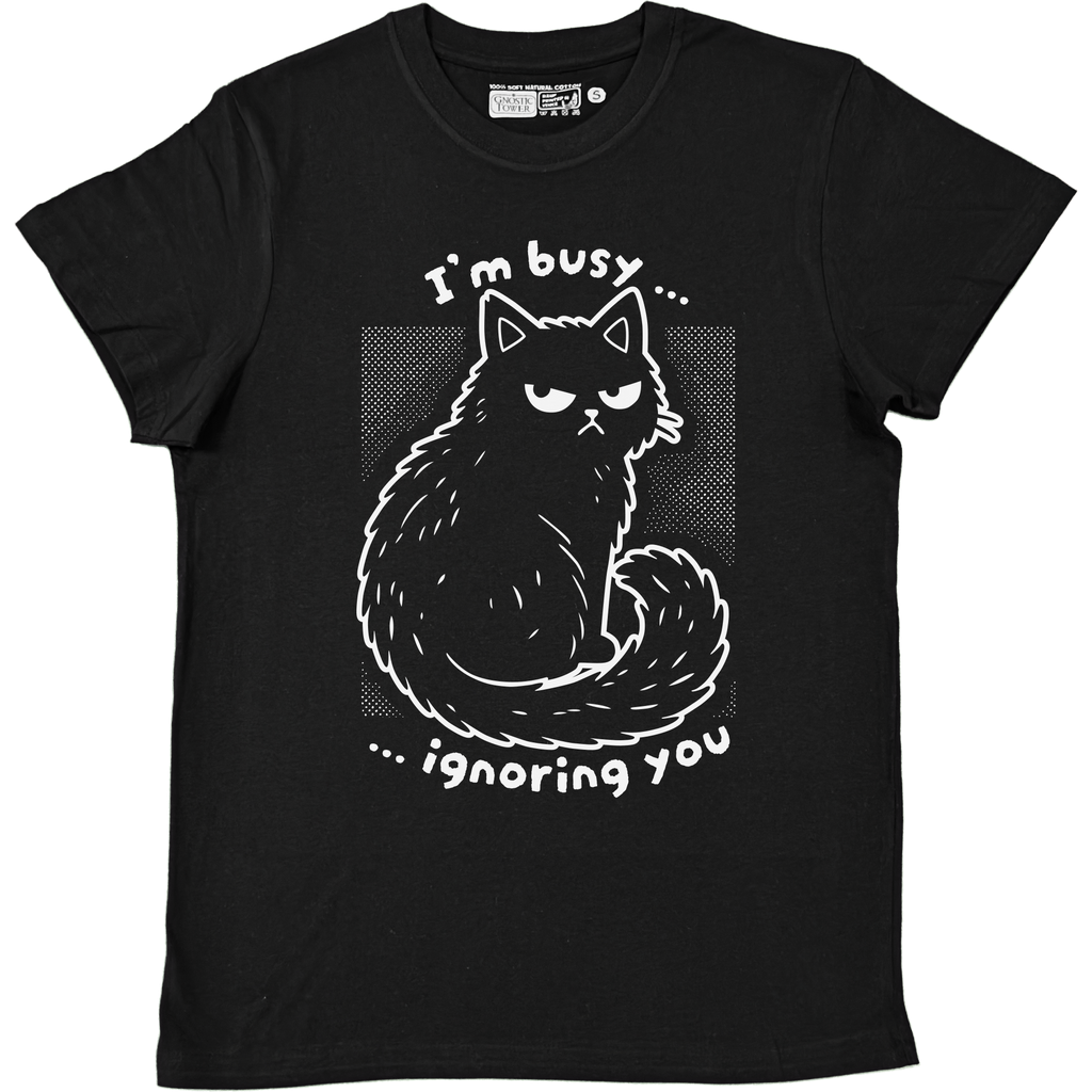 Busy Cat - Unisex Black T-Shirt