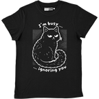 Busy Cat - Unisex Black T-Shirt