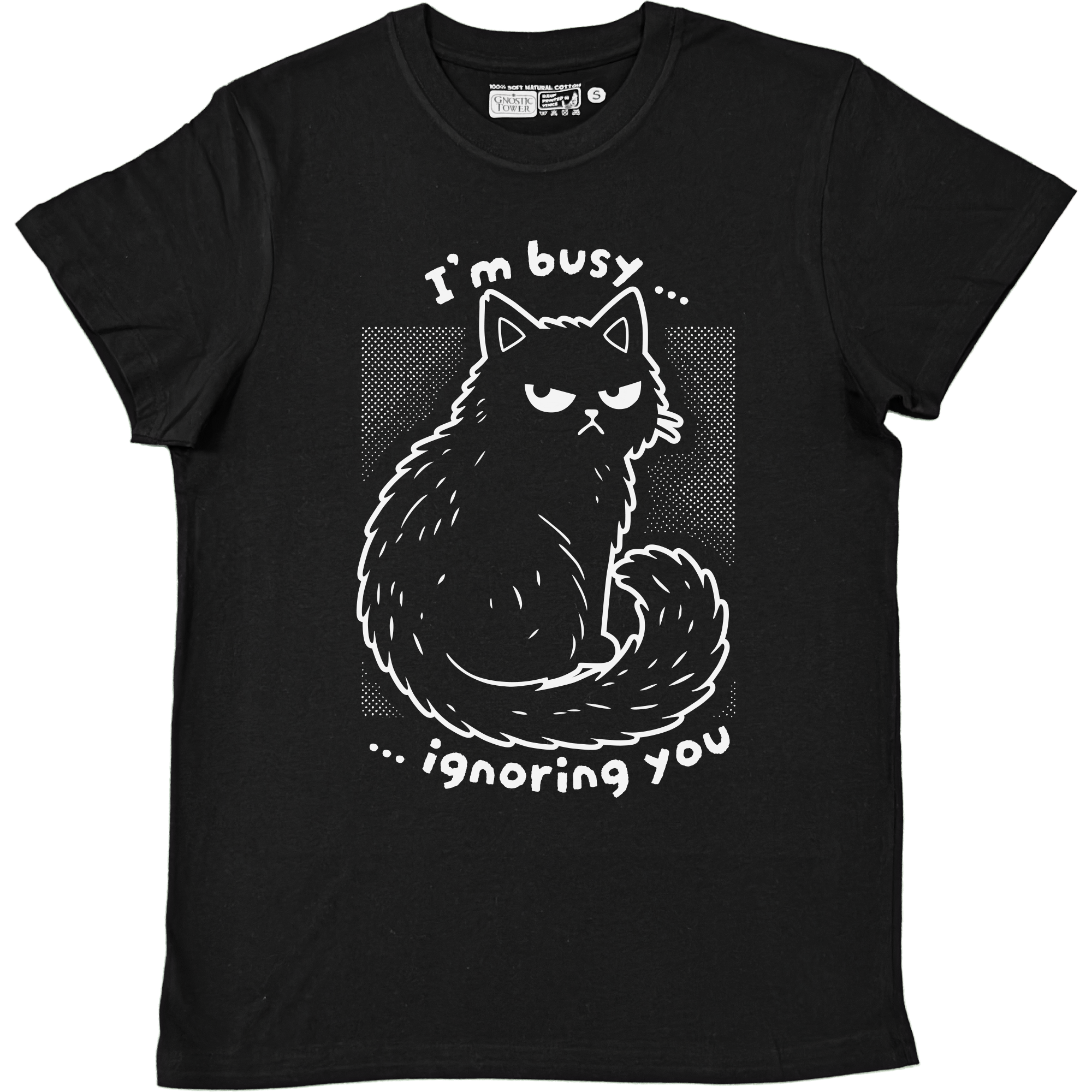 Busy Cat - Unisex Black T-Shirt
