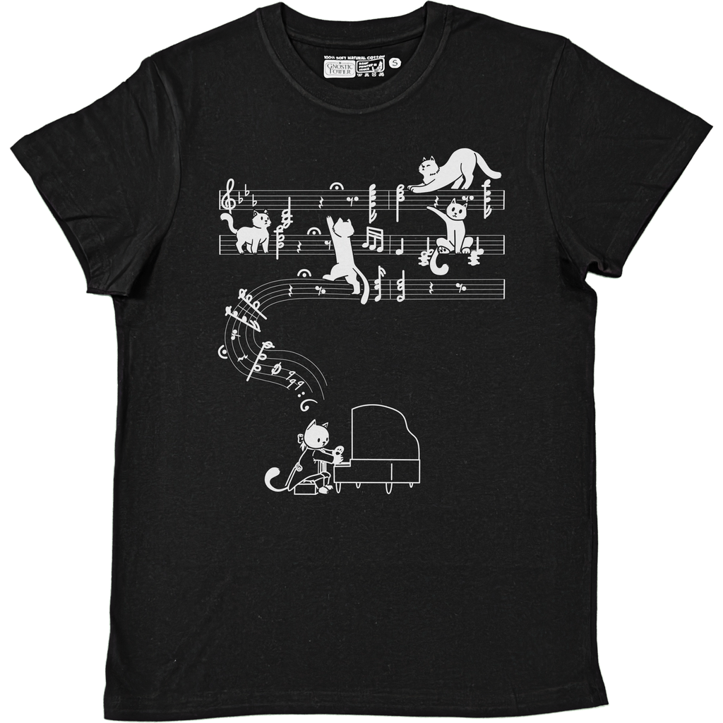 Meowzart - Unisex Black T-Shirt