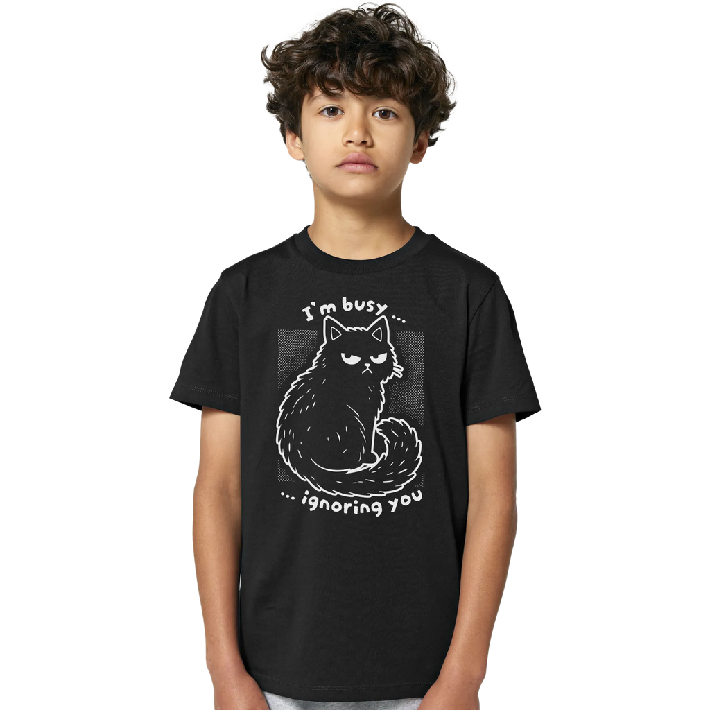 Busy Cat - T Shirt Bambino Nera