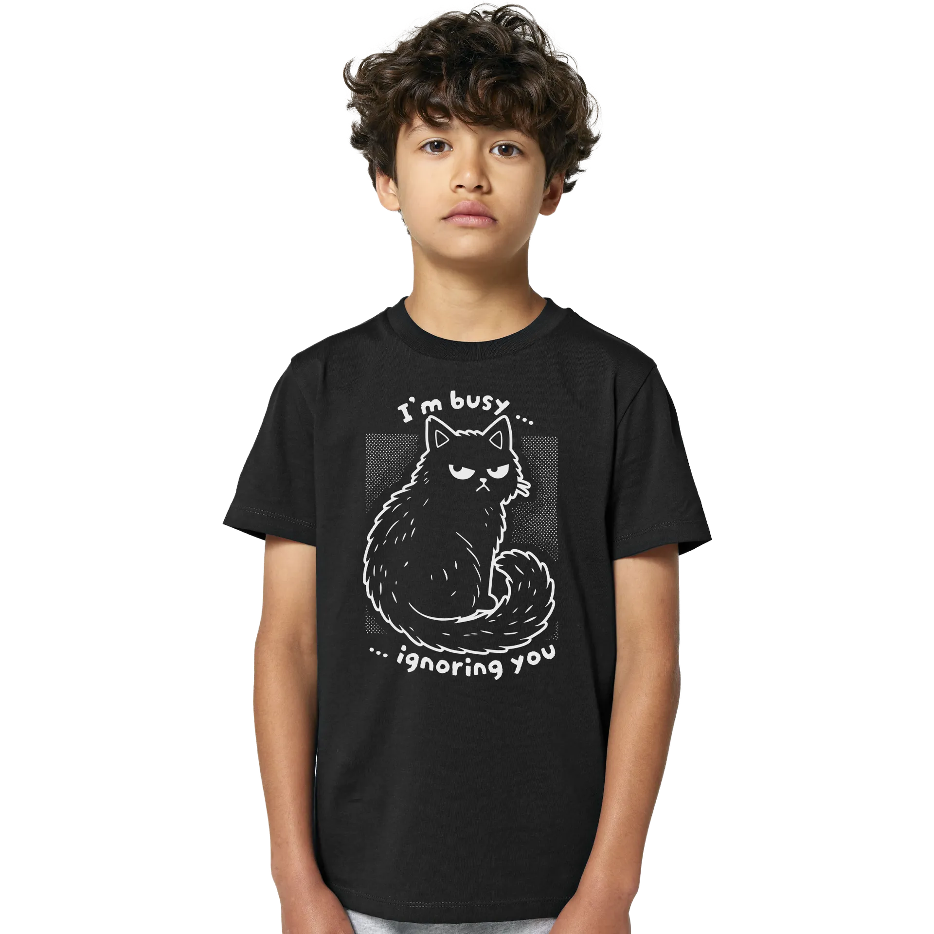 Busy Cat - T Shirt Bambino Nera