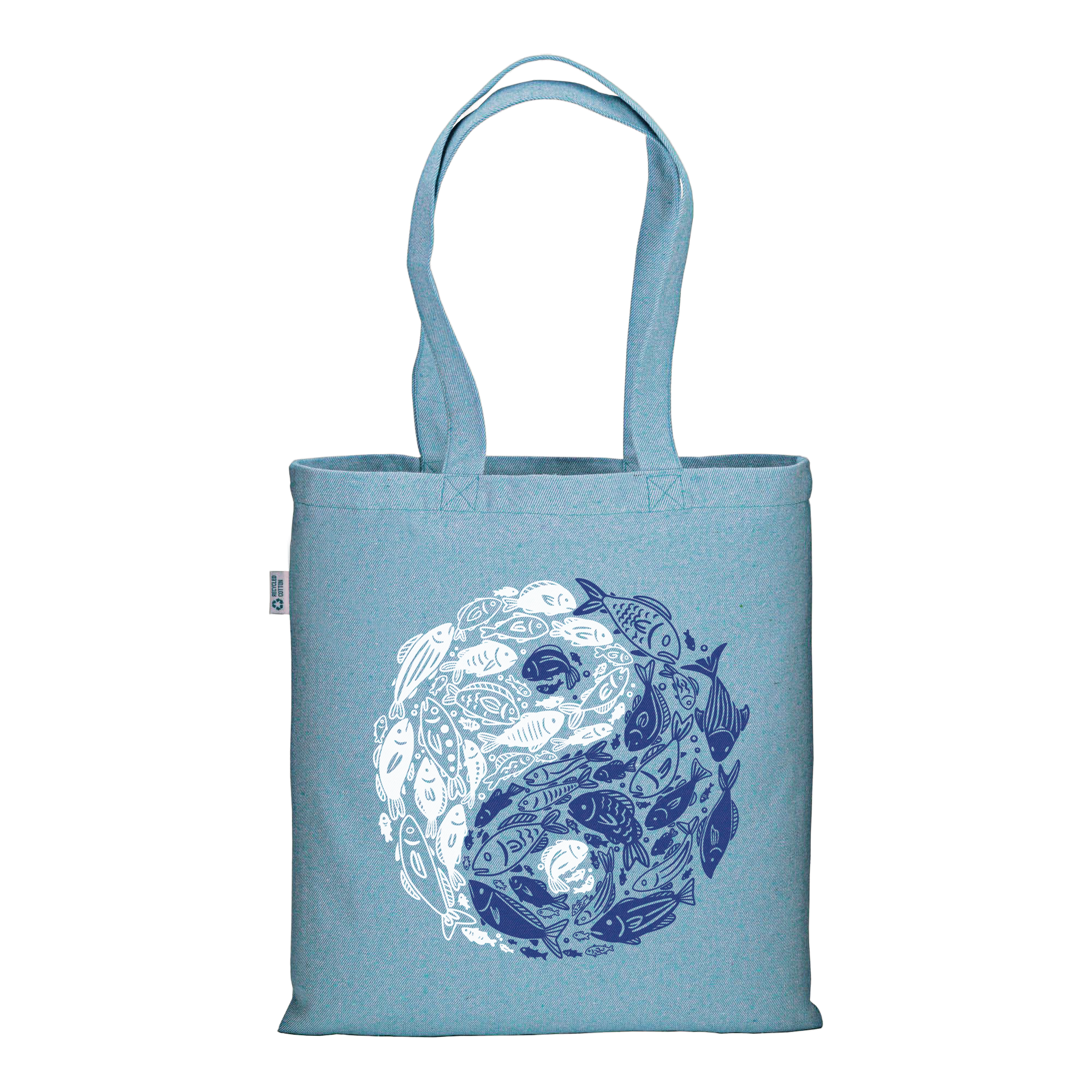 Yin Yang River: Brenta - Light Blue Melange Tote Bag